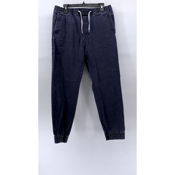 H&M L.O.G.G. Men's Navy Denim Slim-Fit Stretch Drawstring Jogger Pants SZ M - Picture 1 of 10